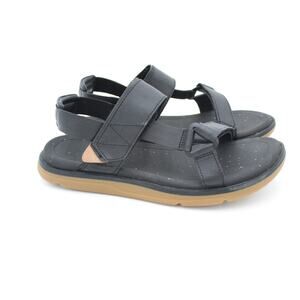 Teva Slingback Madera Sandals Womens Size 9 Black Leather Sport Comfort Outdoor